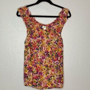 Ann Taylor LOFT loose tank blouse. Size M. floral, semi-sheer.